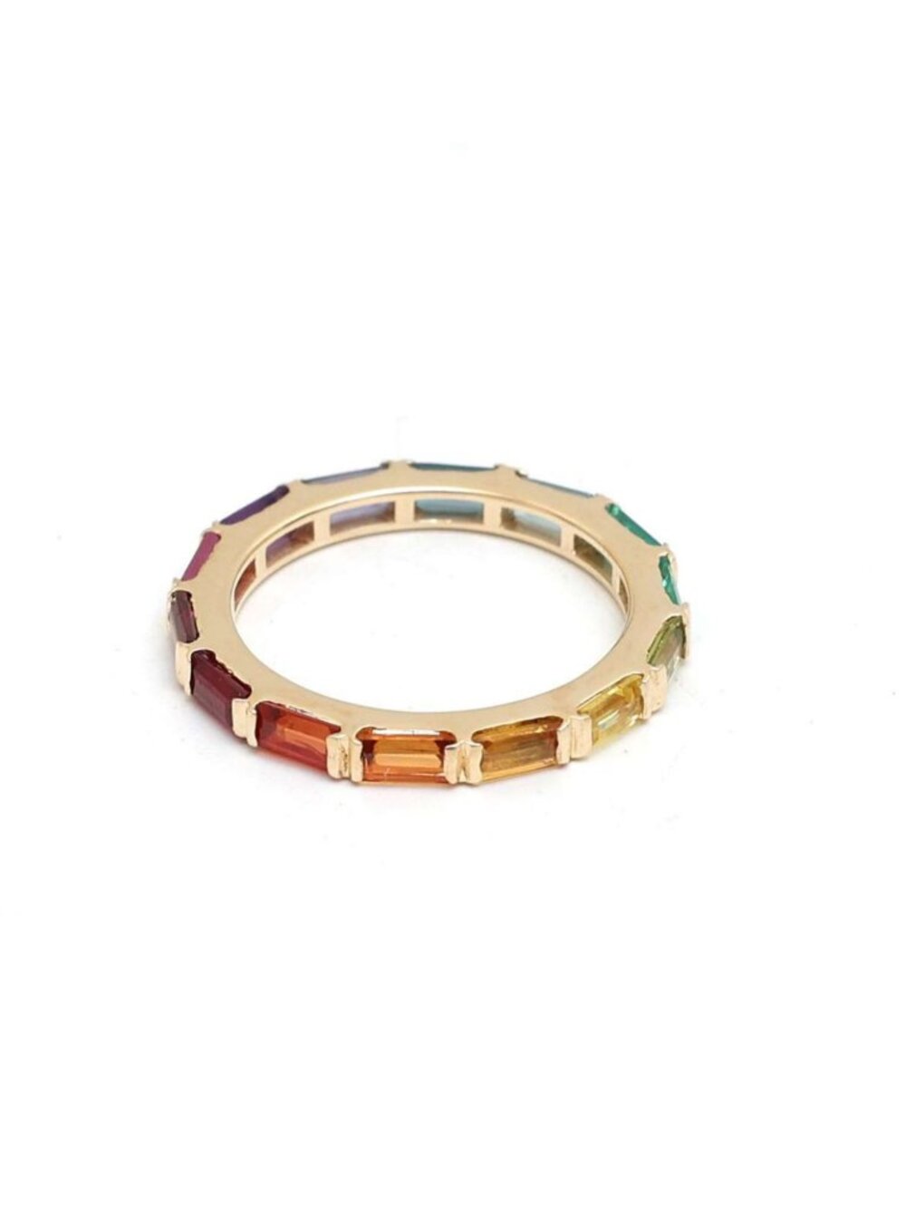 Baguette Sapphire 14K (18K Custom) Gold Eternity Ring